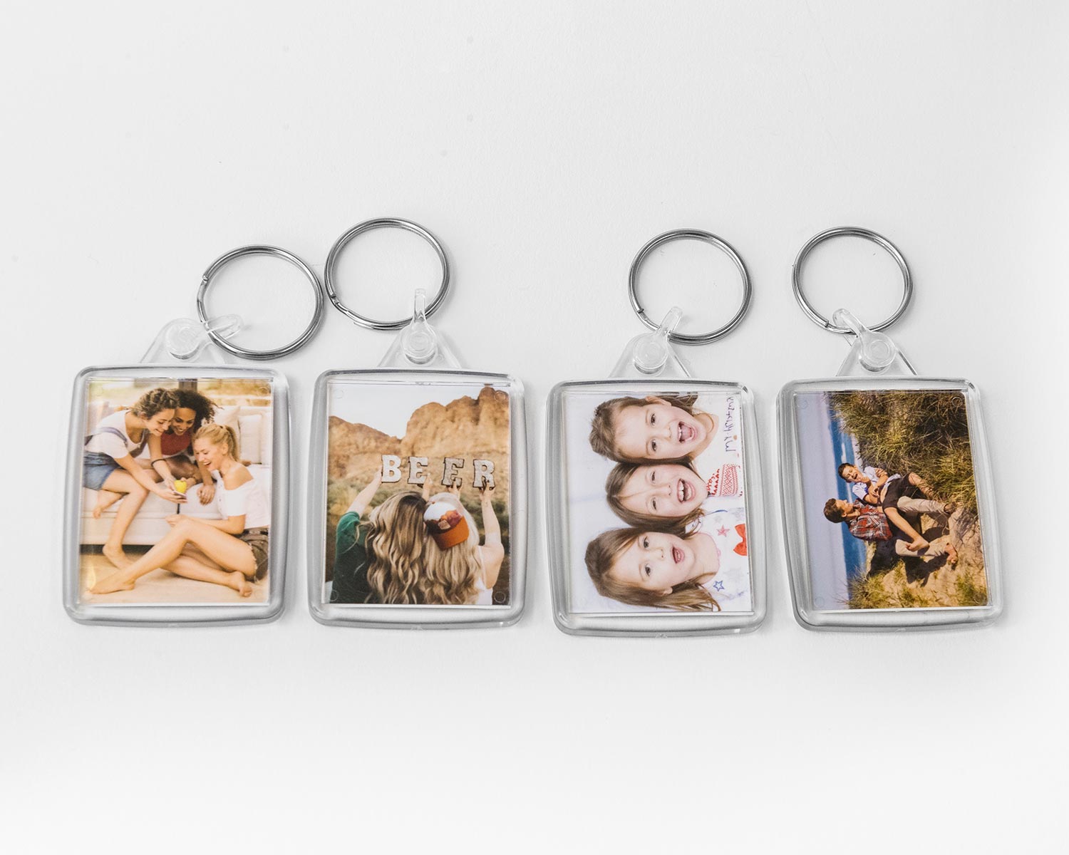 4 unique acrylic keyrings