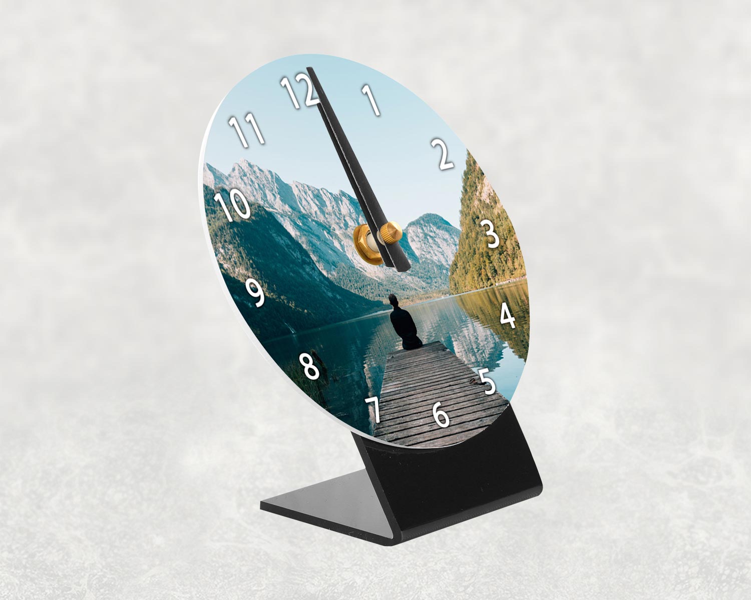 Photo desk clock side profile