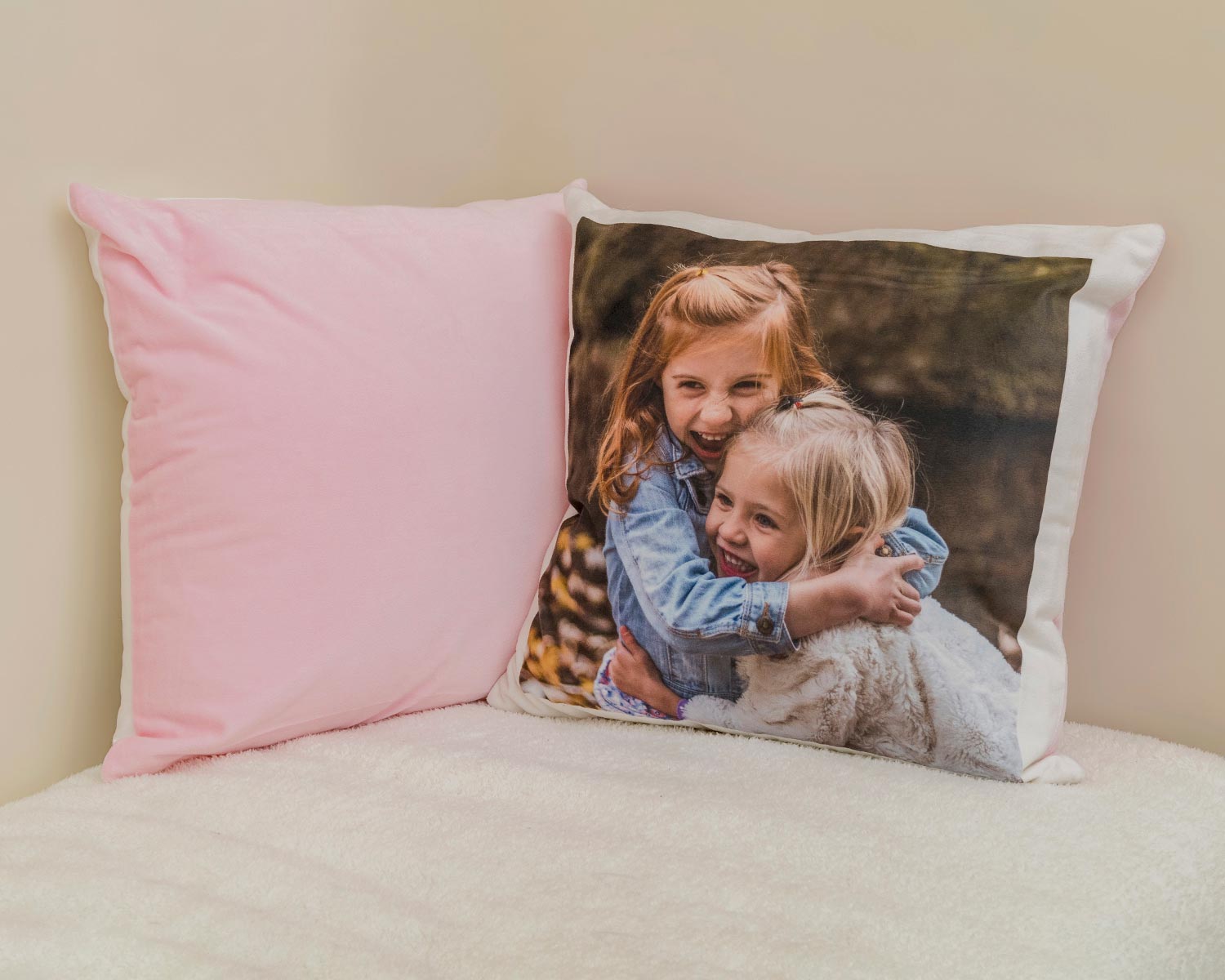 Pink soft photo cushion