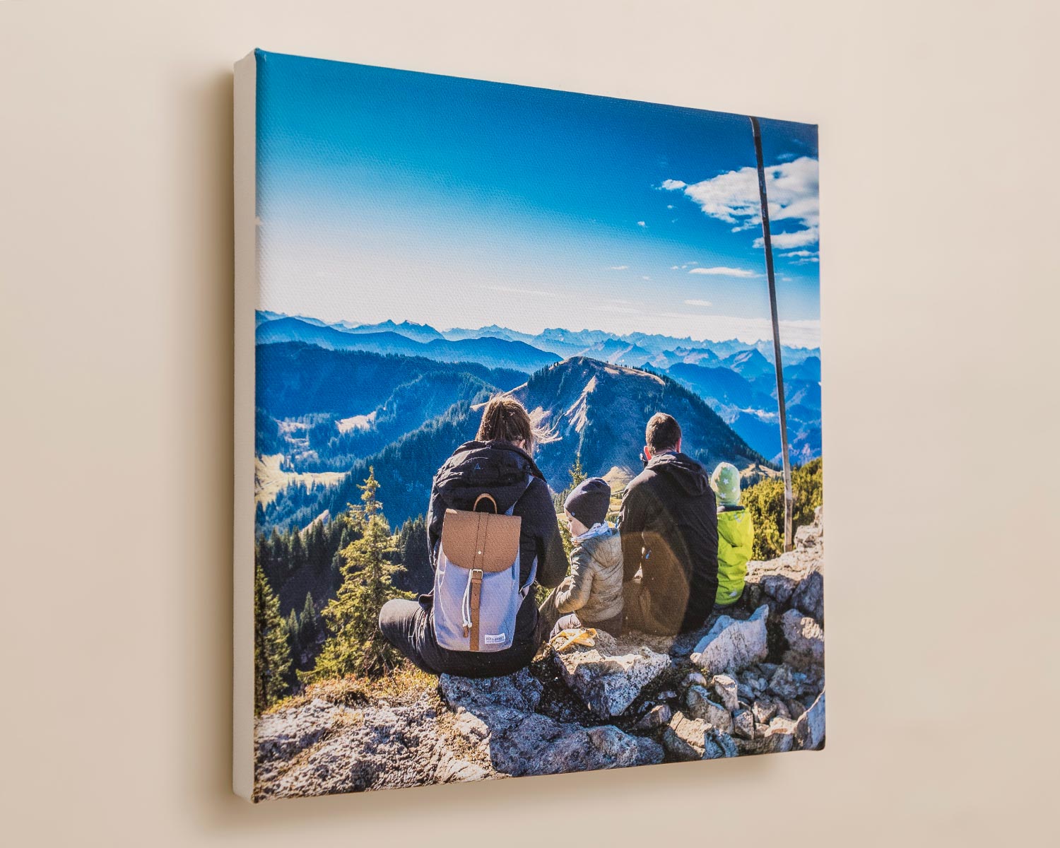 Square photo canvas side profile