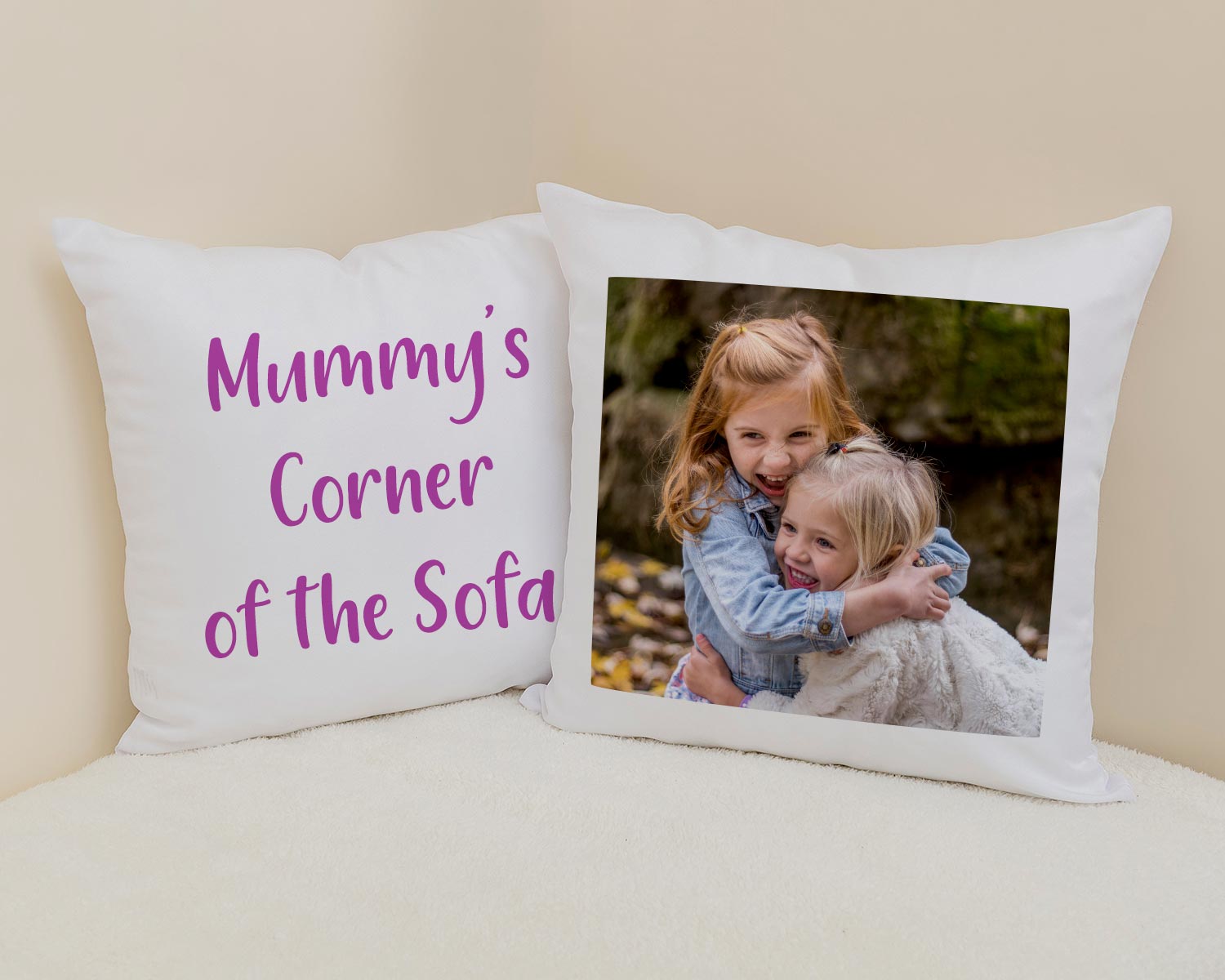 Personalised text cushion