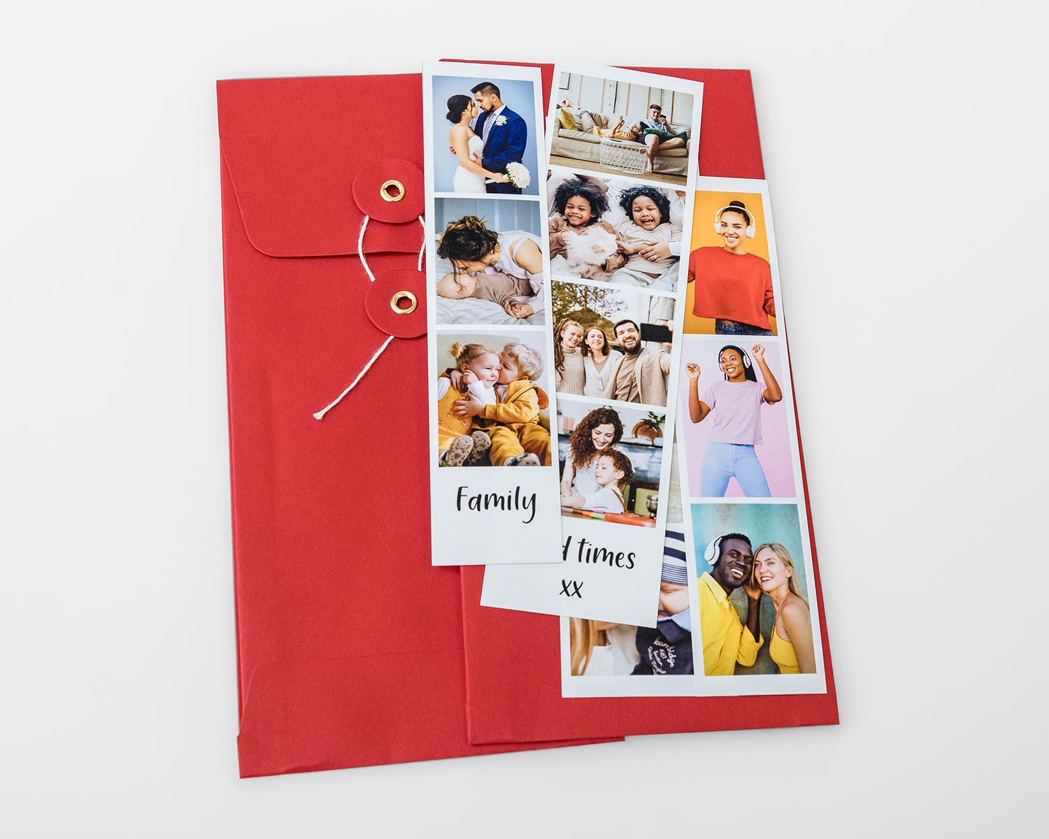 Photo booth strips and envelope