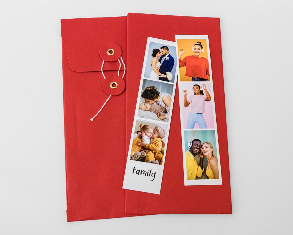 Narrow photo strips with gift envelope