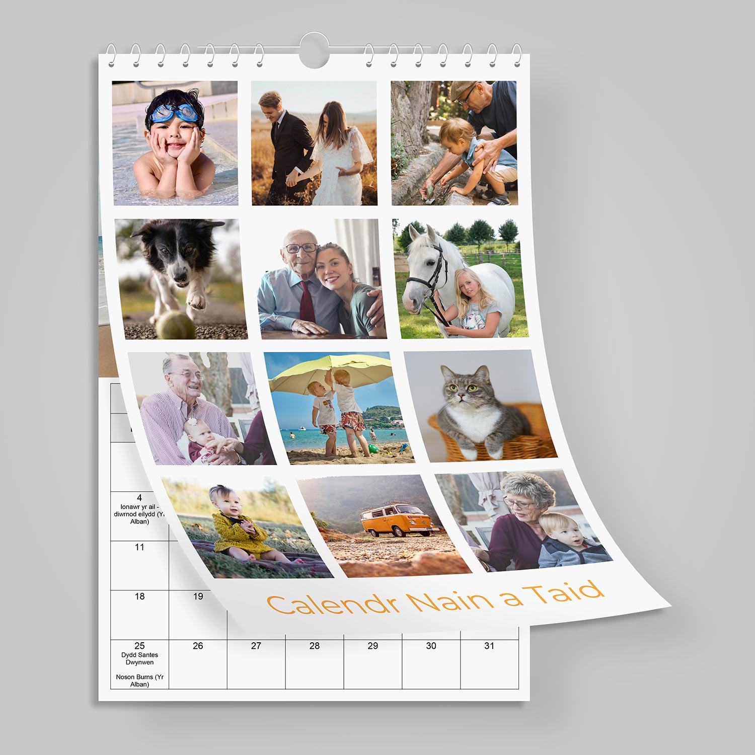 Calendrau Lluniau A4 - Calendr Cymraeg Llun y Mis - Photo a Month Welsh Calendar - Clawr 12 Llun